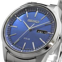 SEIKO Overseas Solar SNE525P1 Men's Watch, Model, Powered, blue