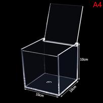 Skaidrus akrilo kubo dovanų dėžutė iš plexi akrilo stiklo plastiko sandėliavimui vestuvių dovanai 10x10x10cm