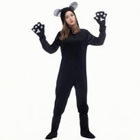 Tinka katės kostiumas su gobtuvu | Poliesterio ir spandekso mišinys, Cosplay kostiumas, skirtas Xl black