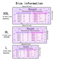 Cute Pink Excel Shortcuts Mouse Pad Large Computer Office Game Table Mat Rubber Anti-slip Stitched Keyboard Mat 90x40 Desk Pads 700x400x2mm