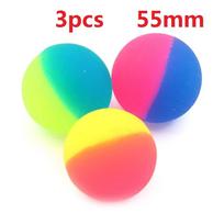 42/55Mm Bicolor Elastic Ball Toy Colored Boy Bouncing Ball Rubber Sport Games Elastic Jumping Balls blue