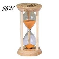 Natural Bamboo Sandglass 1/3/5 Minute Glass Hourglass Timer with Wooden Stand, Modern Decorative Timer, Drop Shape Study for Students Glow in The Dark D beige