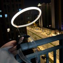 [Olmee] LED Angelo Halo Cosplay Liutė Exusiai Galvos Apdangalas Pavarų Ratas Žiedas Originalus Personažas Šviečianti Šviesa Anime Helovinas Kalėdos One size fits All brown