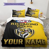 Name Custom Richmond Tigers Pattern Bedding Set Quilt Cover Pillowcase Home Decor Gift (1 * duvet cover + 2 * pillowcase, without core) 200x220cm