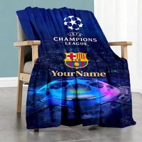 FC Barcelona Individualizuotas Teksto pledas Dovana Individualizuojamas pledas Minkštas Šiltas Jaukus Puikiai tinka Svetainei Prie Jūros Lovai Namų Dekoras Visų Sezonų Naudojimui 80cmx120cm blue