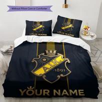 Custom Name AIK Solna Pattern Bedding Quilt Set  Home Decoration  Gift (1 * duvet cover + 2 * pillowcase  without core) 155x200cm