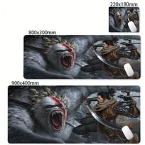 Dark Soul Style Sekiro Mouse Pad Large Deskmat Smooth Cloth Mousepad Stitched Edges Anti-Slip Rubber Bottom for E-sports Players Small siz180x220x2mm black
