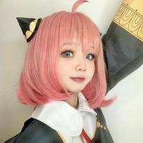 SPY × FAMILY ANIA FOGER, Pink Bobo Head cos Wig brown