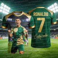 Ronaldo Men's #7 Soccer Jersey T-Shirt, Breathable, Street Casual Style M beige