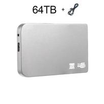 256TB SSD Didelės spartos SSD USB 3.0 Korpusas Mobilūs kietojo disko dėklai SSD Išoriniam saugojimui HDD Dėžutė Su USB3.0 Kabeliu ABS Silver-64TB