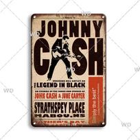 Retro Metalinis Vintažinis Plakatas Garsus Muzikos Dainininkas Grupė JOHNNY CASH Metalinis Skardinis Ženklas Metalinė Plokštelė Barui Klubui Pub Kino Teatrui Sienų Dekoras 20x30cm（7.8x11.8inch） black