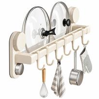 Virtuvinis pakabinamas stovas be gręžimo Nuimami sieniniai kabliukai Organizatoriaus stovas Siurbimo puodelio pakabinamas strypas Miegamasis Double white 40cm white