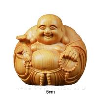 Miniature Laughing Buddha Statue Traditional Feng Shui Wealth Maitreya Buddha Figurine Smiling Buddha Craft Gift beige