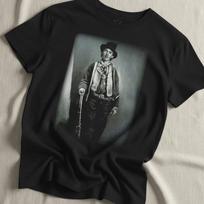 Billy The Kid T-Shirt Outlaw Western Shirt Graphic Tee Black Tee Vintage Style Cowboy Shirt Gift For History Buff Rebel Fan Wild West M gray
