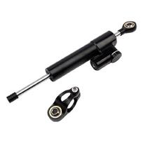 160-280 mm motociklo vairo valdymo amortizatorius su aliuminio korpusu, anodizuota apdaila ir tvirtinimo detalėmis garažo techninei priežiūrai juoda