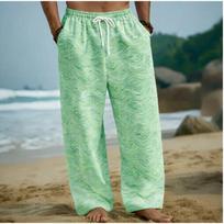 Men's 3D Distressed Printed Baggy Casual Trousers,  Elastic Drawstring Waist with Pockets, for Spring Summer Home Outdoor Vacation 2XL dramblio kaulas