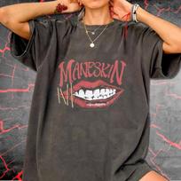 Maneskin Comfort Color / Roko muzikos marškinėliai / Unisex rokerių drabužiai / Zitti E Buoni albumas / Gandai / Mammamia / Rush muzikinė gastroturnė / Y2K stilius 4XL gray