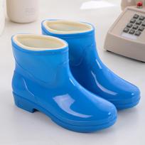 Moteriški vandeniui atsparūs guminiai lietaus batai su vilnos pamušalu ir storu neslystančiu padu Size 40 blue