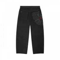 Black Streetwear Hoodie Wide Leg Denim Pants Set Womens Loose Fit Hip Hop Outfit With Spider Print Embroidery XXL black