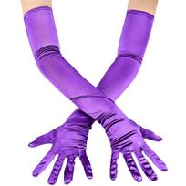 Vestuvinės pirštinės Satino Ilgos Pirštinės Moterims Iškilmingos Pirštinės Satininės Pirštinės Šokių Pirštinės Banketinės Pirštinės Prom Glove violetinė