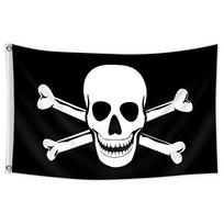 1pc, Pirate Flag, Hanging Banner, 2X3 Feet (60X90Cm) / 3X5 Feet (90X150Cm), 2pcs Rings, Vibrant Colors, Suitable for Home, Garden, Room, Party, Event, 90x150cm