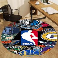 NBA basketball Pattern Round Rug, Indoor/Outdoor Mat, for Picnic, Gameroom, Bedroom, Office, Living Room, Home Decor Carpet, Birthday Gift 150cmx150cm