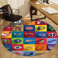 NBA basketball Pattern Round Rug, Indoor/Outdoor Mat, for Picnic, Gameroom, Bedroom, Office, Living Room, Home Decor Carpet, Birthday Gift 150cmx150cm