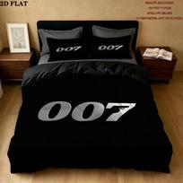 007 Raštas Lovos Užvalkalų Komplektas Užvalkalas Pagalvės Užvalkalas Namų Dekoras Gimtadienio Dovana (1 * užvalkalas antklodei + 2 * užvalkalas pagalvei be užpildo) 140x200cm