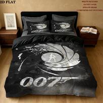 007 Raštas Lovos Užvalkalų Komplektas Užvalkalas Pagalvės Užvalkalas Namų Dekoras Gimtadienio Dovana (1 * užvalkalas antklodei + 2 * užvalkalas pagalvei be užpildo) 155x200cm