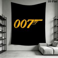 Agent 007 Pattern Home Decor Tapestry, Wall Hanging, Decorative RV Wall Cloth.MGT0918014 100cm x 150cm gray