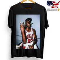 MICHAEL JORDAN & New T-shirt Chicago Bulls Cigar Championship 23 vintage 90s NBA L gray