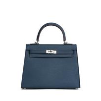 Palm pattern second generation Kelly cowhide bag niche messenger Kelly bag genuine leather high-end women's handbag 19CM