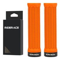 RIDERACE Bicycle Grips Lock on Mountain Bike Handle Bar Cover Ergonomic Mixed Color Shockproof TPR Rubber Cycling Handlebar Grip oranžinė
