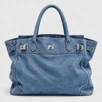 Vintažinė džinsinė pirkinių rankinė moterims, didelės talpos, darbui, kelionėms, peties rankinė su užtrauktuku, vidinėmis kišenėmis Light Blue Denim gray