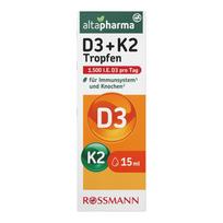 Rothmans Altapharma Vitaminas D3+K2 Skystas 15ml