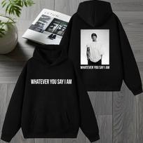 Rapper Eminem hip hop Double Sided printed Winter Hoodie Unisex fashion Sweatshirt Men women Fleece Casual Long sleeve pullovers M white