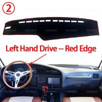 Dashboard Cover Dash Mat for Toyota Land Cruiser J80 LC80 1990 1991 1992 Pad Sunshade Cushion Sunshield Nonslip Anti-UV Left Hand Red Edge black