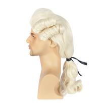 Deluxe Baroque Cosplay Curly Wig Halloween Men Costume Wigs Lawyer Judge Wig  Christmas Carnival šviesi