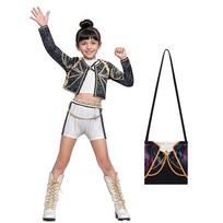 Mergaitės Rumi K Pop Demonų Medžiotoja Cosplay Vaikų Juodas Auksinis Kostiumas Vaikų Persirengimas Pasirodymas Vaidmenų Žaidimas Uniforma Helovinas 150cm black