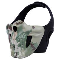 Skull Ghost Half-Face Tactical Mask, Breathable Protective Mask for Halloween Cosplay, CS Wargame Cycling and Military Fans One size fits all