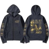Retro Lana Del Rey Zip Up Hoodie Ultraviolence Music Album Hooded Sweatshirt Women Fashion Zipper Oversized Streetwear Y2K 2XL black