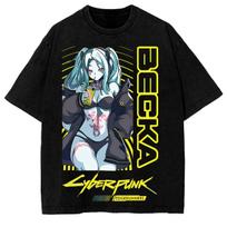 Rebecca Cyberpunk Edgerunners Streetwear Graphic Anime T-Shirt 100 black