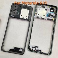 Middle Frame For Motorola MOTO G35 Middle Frame Cover Bezel With Volume Button +Tools Replacement mėlyna