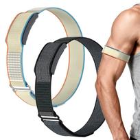 Bicep Bands For Amazfit Helio Straps Nylon Soft Adjustable Hook Loop Ankle/Arm Band Sport Replacement Breathable Strap Fitness 3 Gray Starlight Arm Band-4