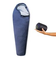 Litume 500g630g 700 užpildymo galios pūkinis mumijos tipo miegmaišis, 6°C-20°C3°C-15°C ± Itin lengvas, nešiojamas, žygiams, kelionėms, stovyklavimui ir kuprinėms blue
