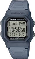 Casio Heavy-Duty Digital Watch W-800H-2AV Men Blue Grey Resin Strap Positive LCD 100m Water Resistant 10-Yr Battery Timer (W-800H-2A) gray