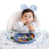 Babyclaw baby food waterproof bib long sleeve zipper type, whale blue, 1 piece, 1 piece white