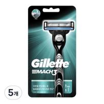 Gillette Mach3 rankinis skustuvas, 1 vnt., 5 vnt., Korėjos skustuvo ašmenys blue