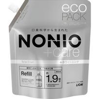 LION NONIO Burnos skalavimo skystis Plius Balinimas Papildomas maišelis Burnos skalavimo skystis 950 ml (Kvazi-narkotikas) Blogio burnos kvapo prevencija Po naudojimo išskalaukite buteliuką vandeniu. 2. Pildyti