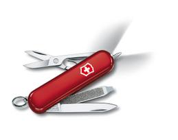 VICTORINOX Signature Light Red Knife Disaster Prevention Goods Ballpoint Pen with LED Light Swiss Made with 7 Functions Multi-Tool [] 0.6226.WL raudona